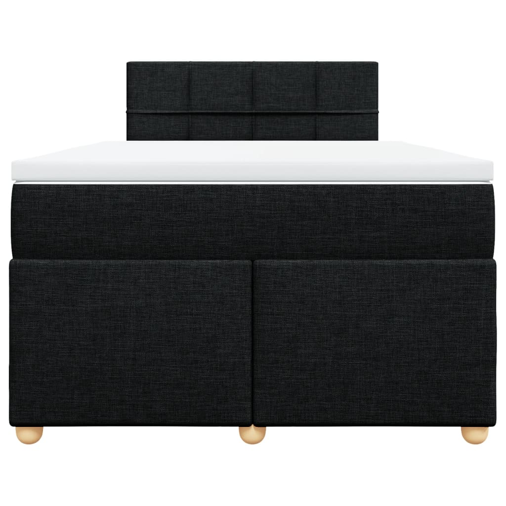 Giroletto a Molle con Materasso Nero 120x190 cm in Tessuto