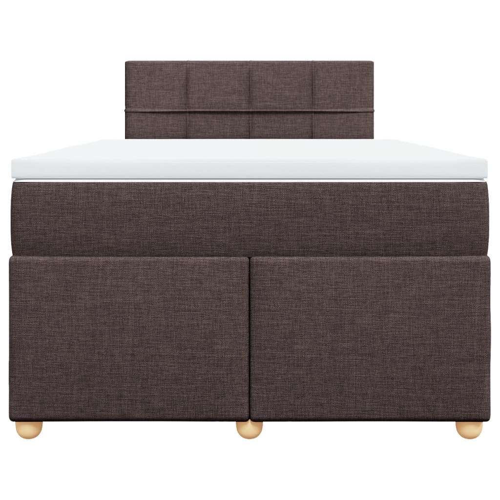Giroletto a Molle con Materasso Marrone Scuro 120x190cm Tessuto