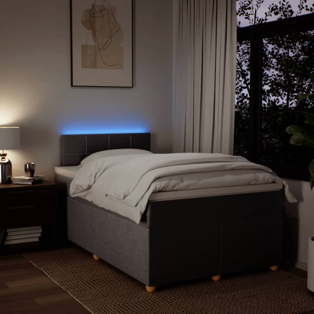 Giroletto a Molle con Materasso Tortora 120x190 cm in Tessuto - homemem39