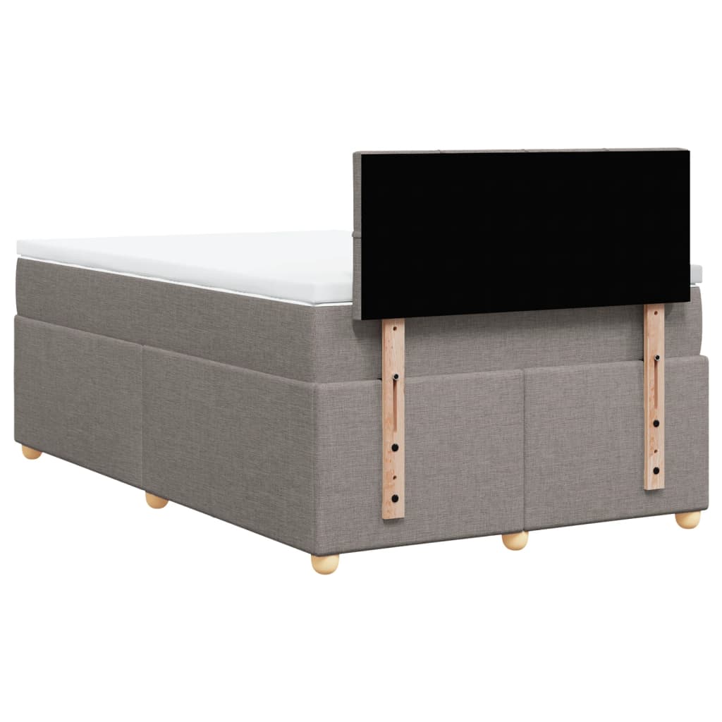 Giroletto a Molle con Materasso Tortora 120x190 cm in Tessuto
