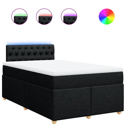 Giroletto a Molle con Materasso Nero 120x190 cm in Tessuto