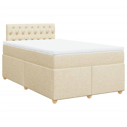 Giroletto a Molle con Materasso Crema 120x190 cm in Tessuto