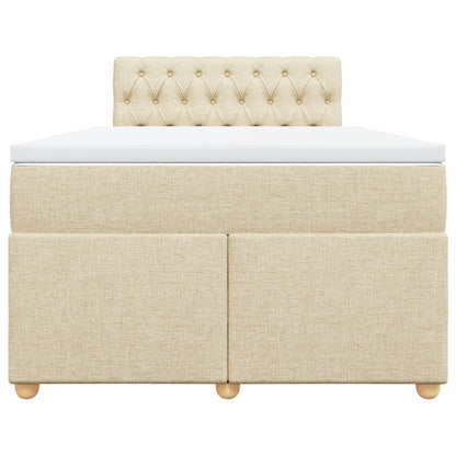 Giroletto a Molle con Materasso Crema 120x190 cm in Tessuto