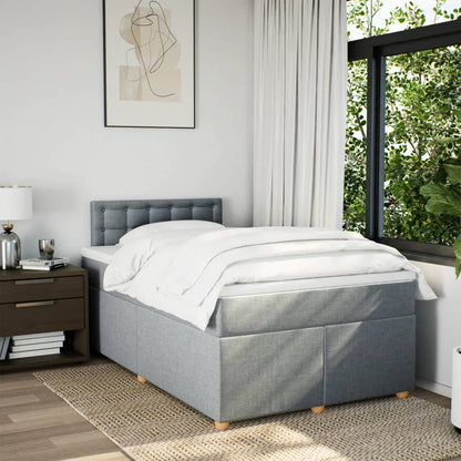 Giroletto a Molle con Materasso Grigio Chiaro 120x190cm Tessuto