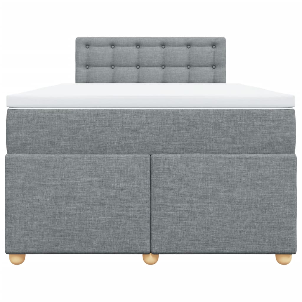 Giroletto a Molle con Materasso Grigio Chiaro 120x190cm Tessuto