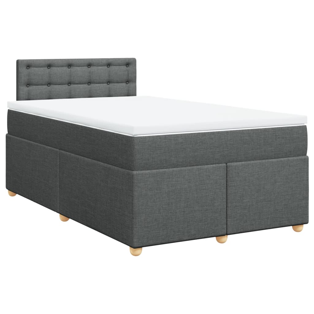Giroletto a Molle con Materasso Grigio Scuro 120x190cm Tessuto