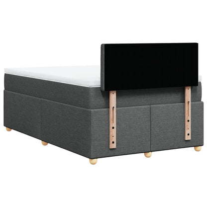 Giroletto a Molle con Materasso Grigio Scuro 120x190cm Tessuto