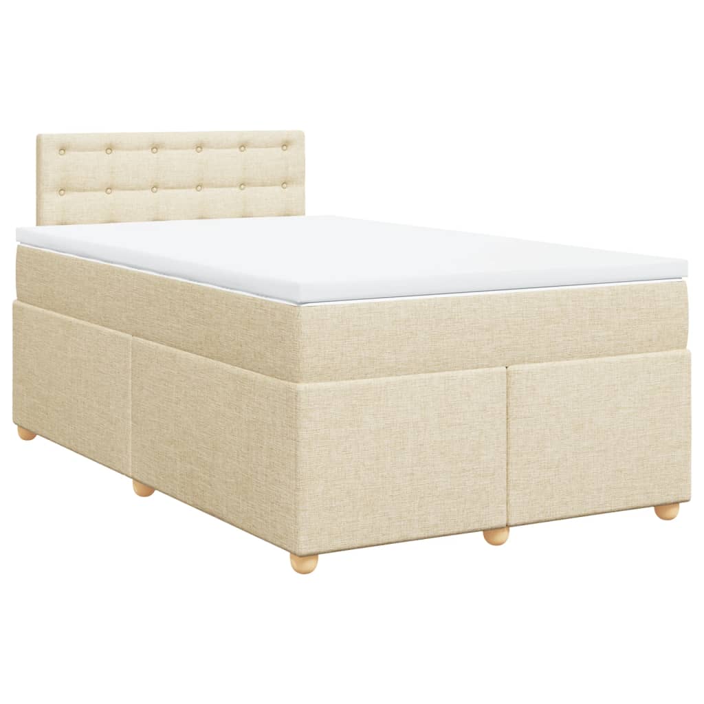 Giroletto a Molle con Materasso Crema 120x190 cm in Tessuto