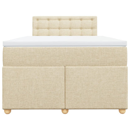 Giroletto a Molle con Materasso Crema 120x190 cm in Tessuto