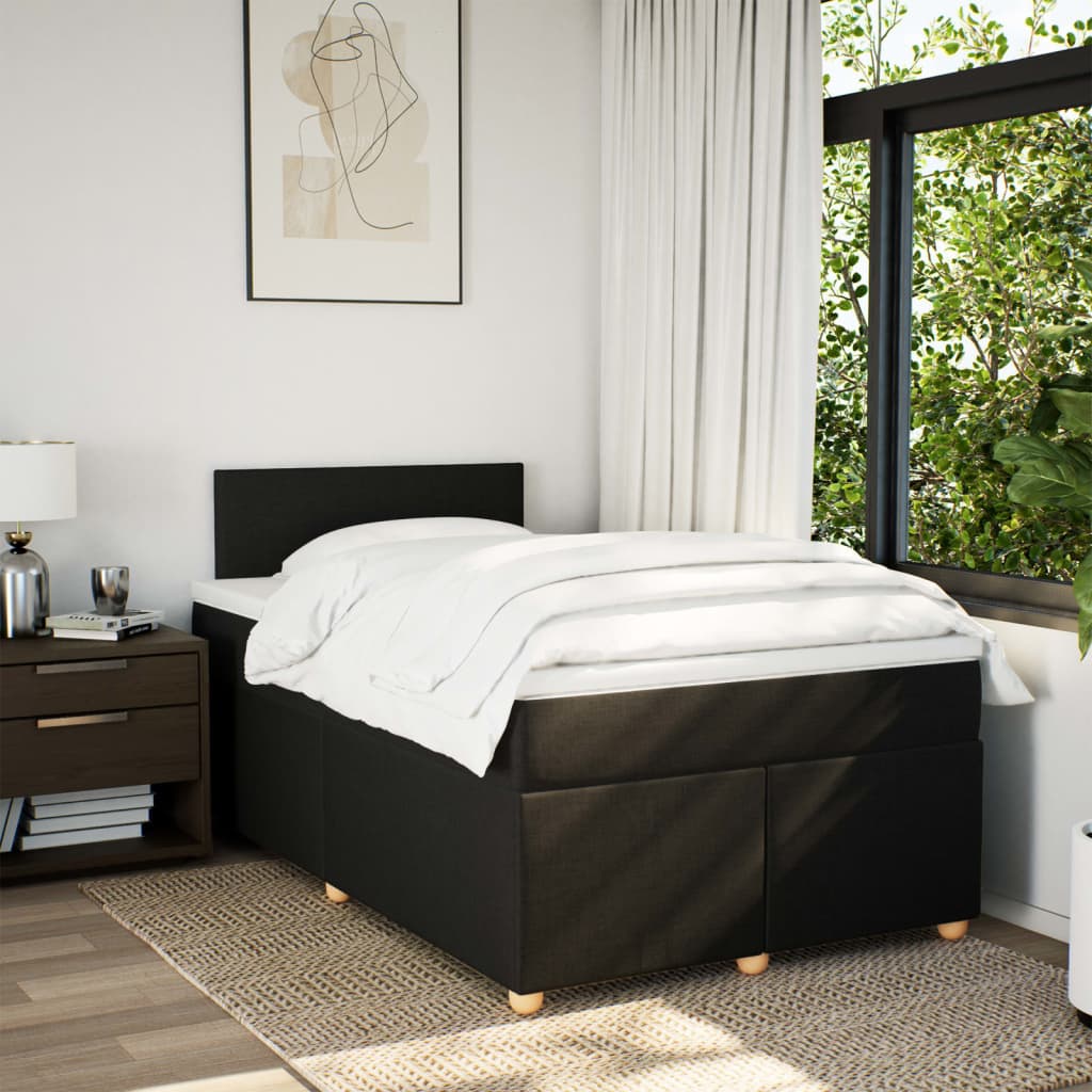Giroletto a Molle con Materasso Nero 120x200 cm in Tessuto | homemem39