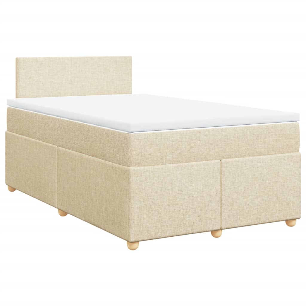 Giroletto a Molle con Materasso Crema 120x200 cm in Tessuto