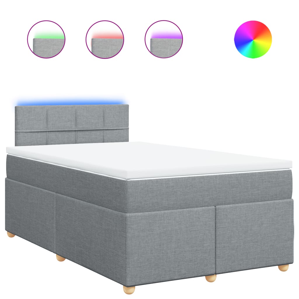 Giroletto a Molle con Materasso Grigio Chiaro 120x200cm Tessuto | homemem39
