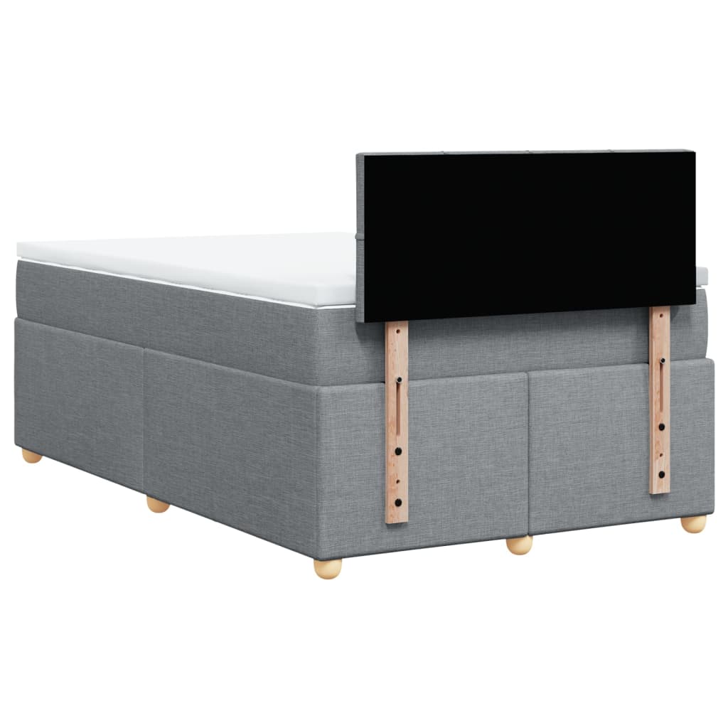 Giroletto a Molle con Materasso Grigio Chiaro 120x200cm Tessuto | homemem39
