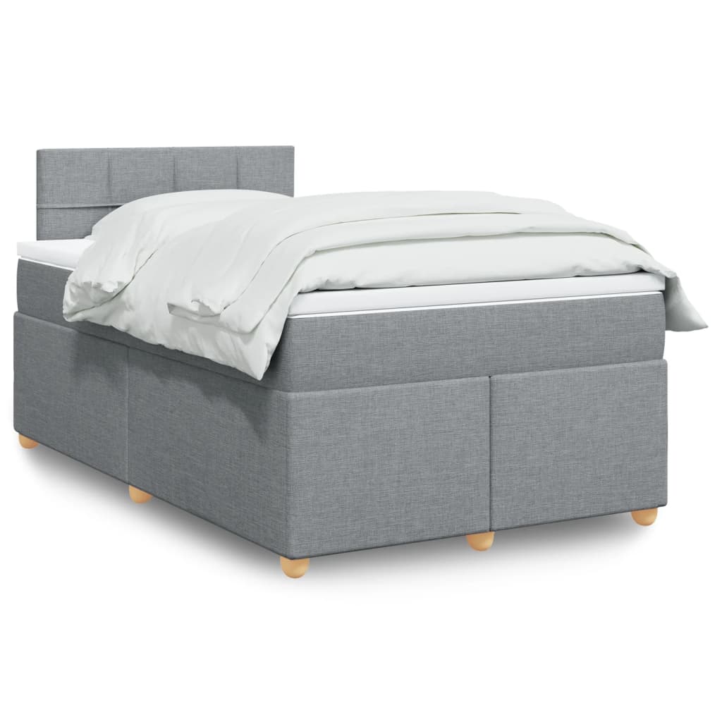 Giroletto a Molle con Materasso Grigio Chiaro 120x200cm Tessuto | homemem39