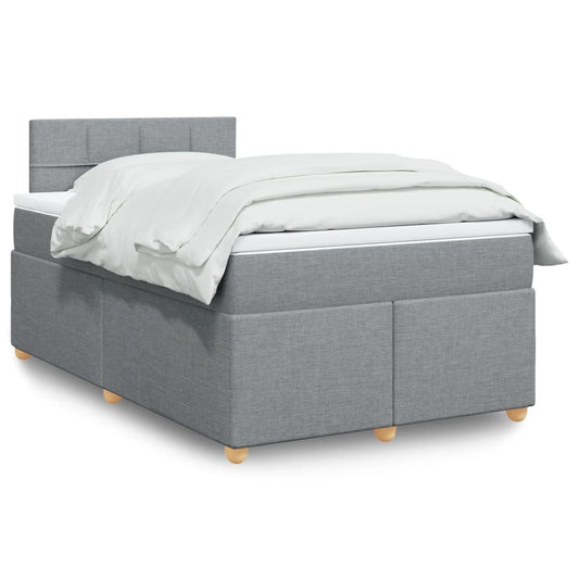 Giroletto a Molle con Materasso Grigio Chiaro 120x200cm Tessuto | homemem39
