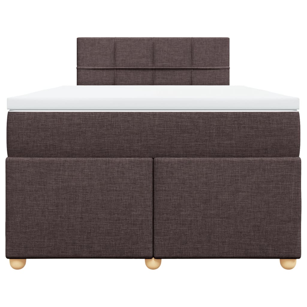 Giroletto a Molle con Materasso Marrone Scuro 120x200cm Tessuto