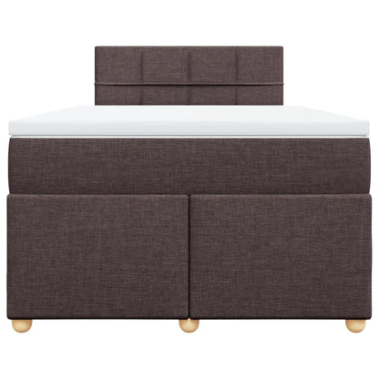 Giroletto a Molle con Materasso Marrone Scuro 120x200cm Tessuto