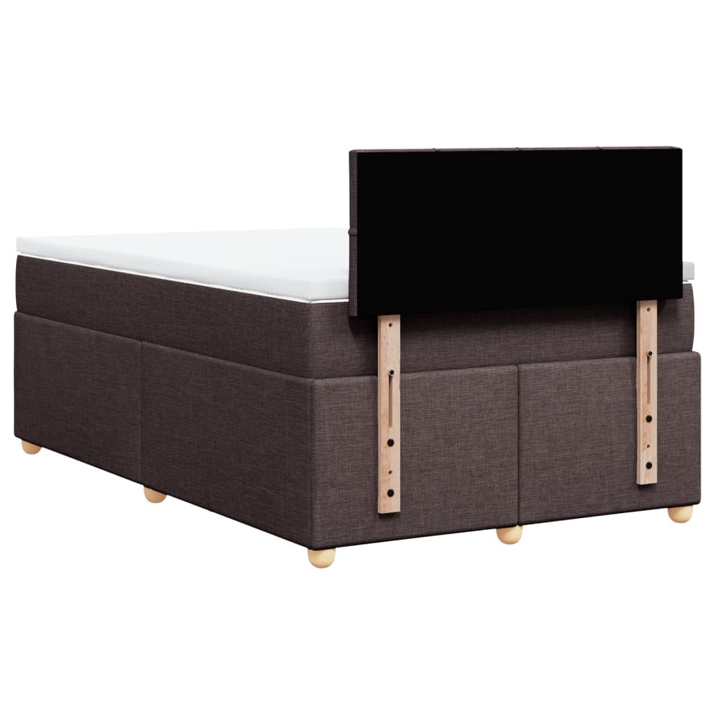 Giroletto a Molle con Materasso Marrone Scuro 120x200cm Tessuto