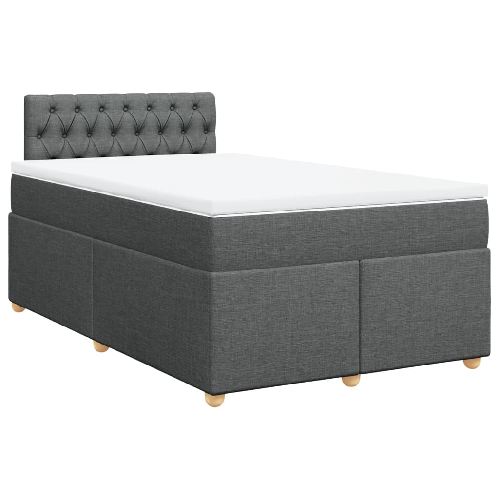 Giroletto a Molle con Materasso Grigio Scuro 120x200 cm Tessuto