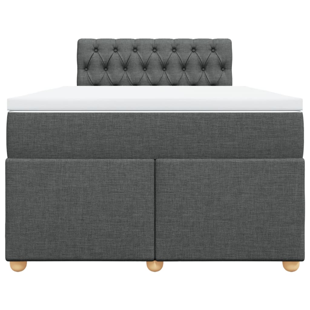 Giroletto a Molle con Materasso Grigio Scuro 120x200 cm Tessuto