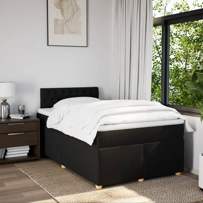Giroletto a Molle con Materasso Nero 120x200 cm in Tessuto | homemem39