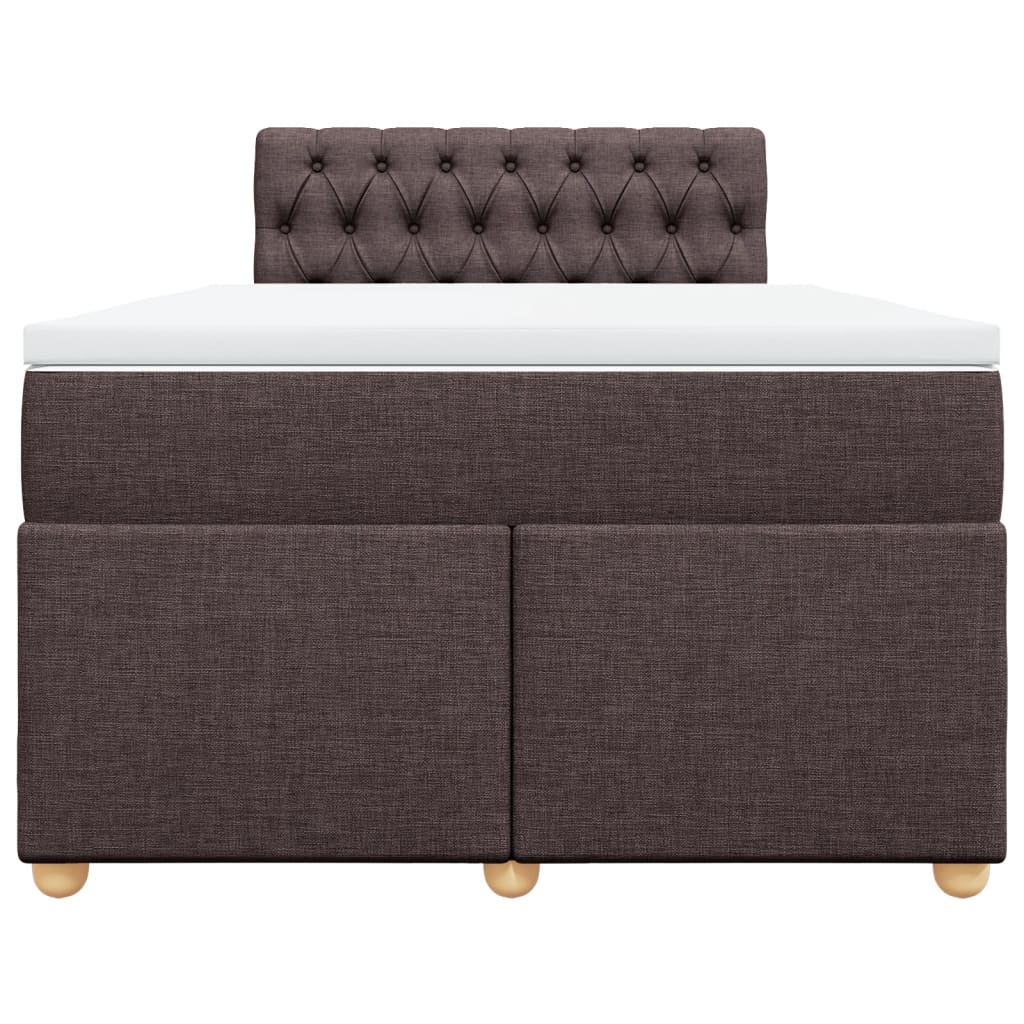 Giroletto a Molle con Materasso Marrone Scuro 120x200cm Tessuto
