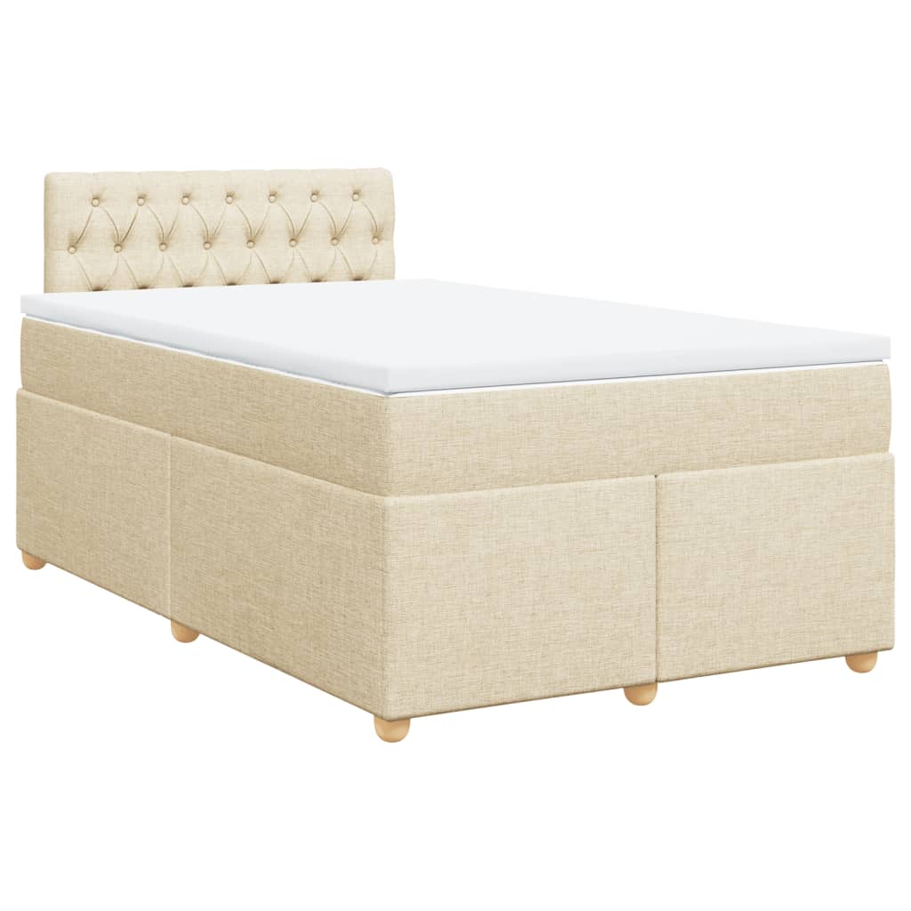 Giroletto a Molle con Materasso Crema 120x200 cm in Tessuto