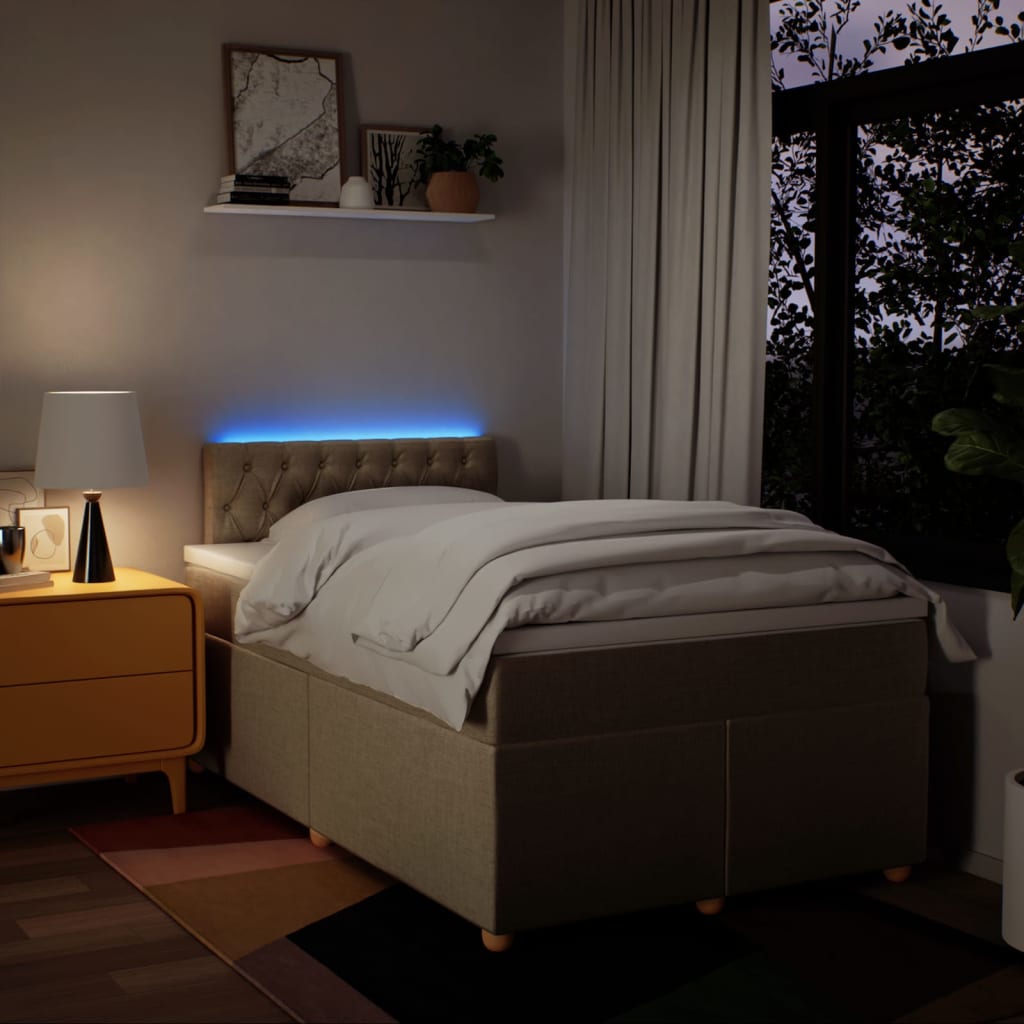 Giroletto a Molle con Materasso Crema 120x200 cm in Tessuto