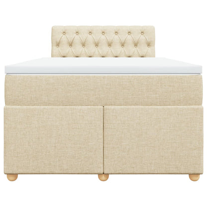 Giroletto a Molle con Materasso Crema 120x200 cm in Tessuto