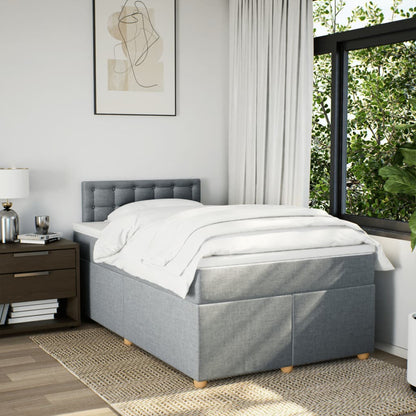 Giroletto a Molle con Materasso Grigio Chiaro 120x200cm Tessuto