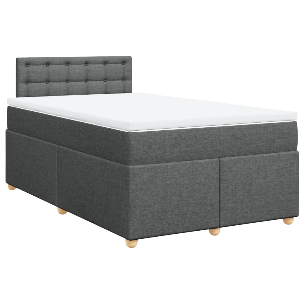 Giroletto a Molle con Materasso Grigio Scuro 120x200 cm Tessuto