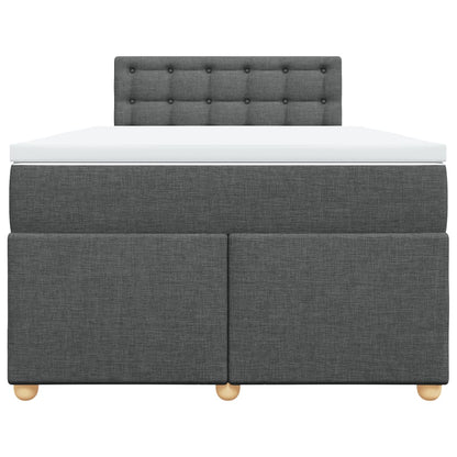 Giroletto a Molle con Materasso Grigio Scuro 120x200 cm Tessuto