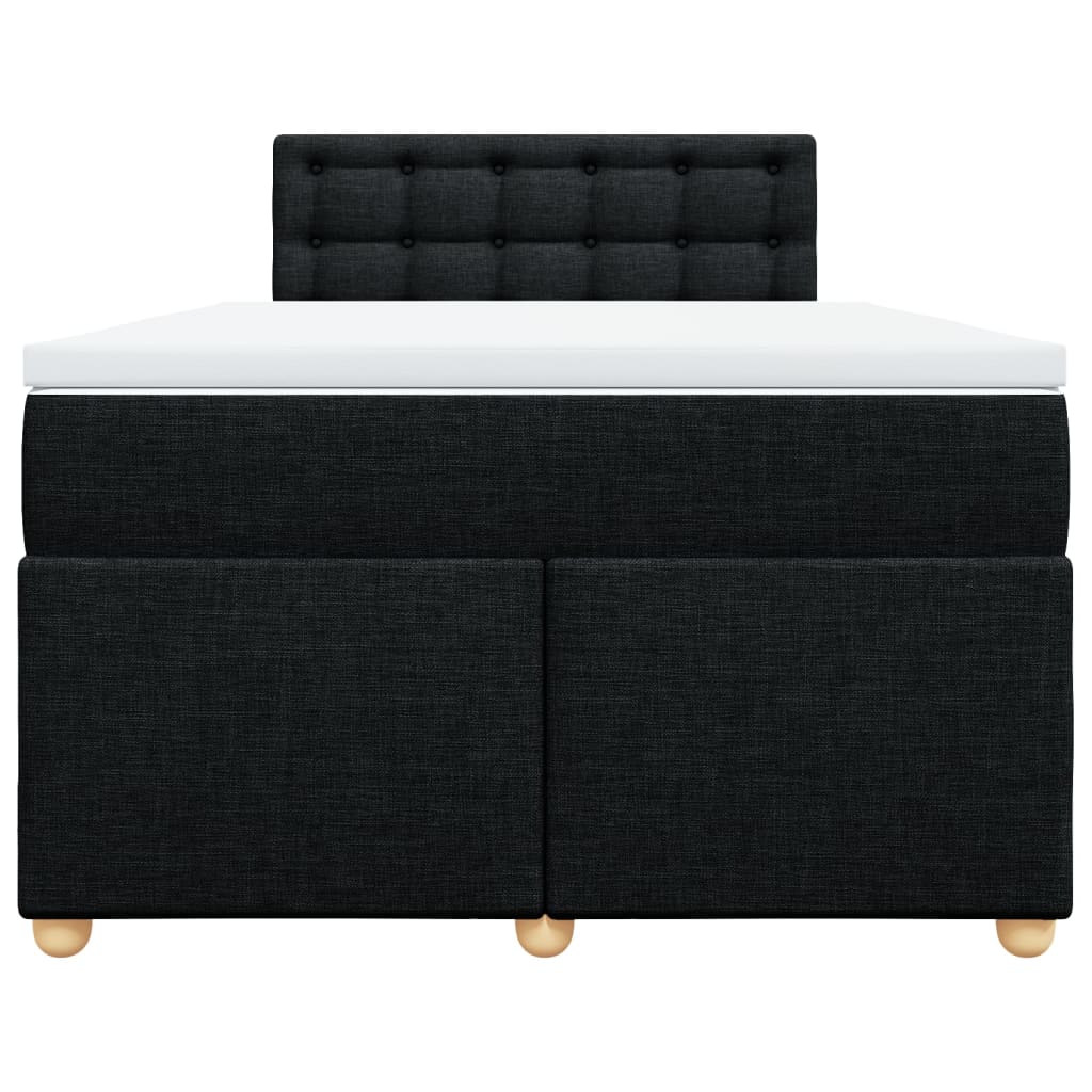 Giroletto a Molle con Materasso Nero 120x200 cm in Tessuto