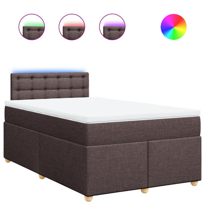 Giroletto a Molle con Materasso Marrone Scuro 120x200cm Tessuto | homemem39