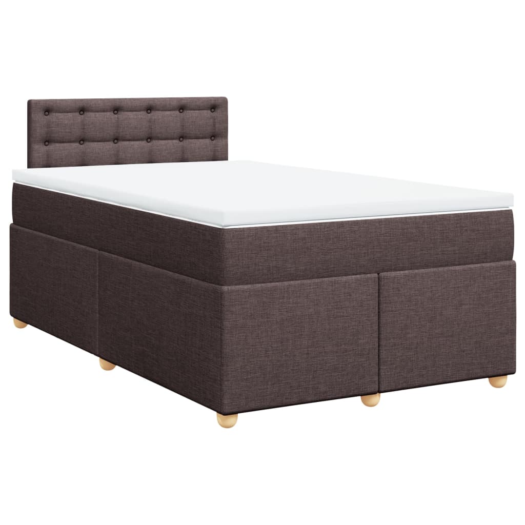 Giroletto a Molle con Materasso Marrone Scuro 120x200cm Tessuto | homemem39