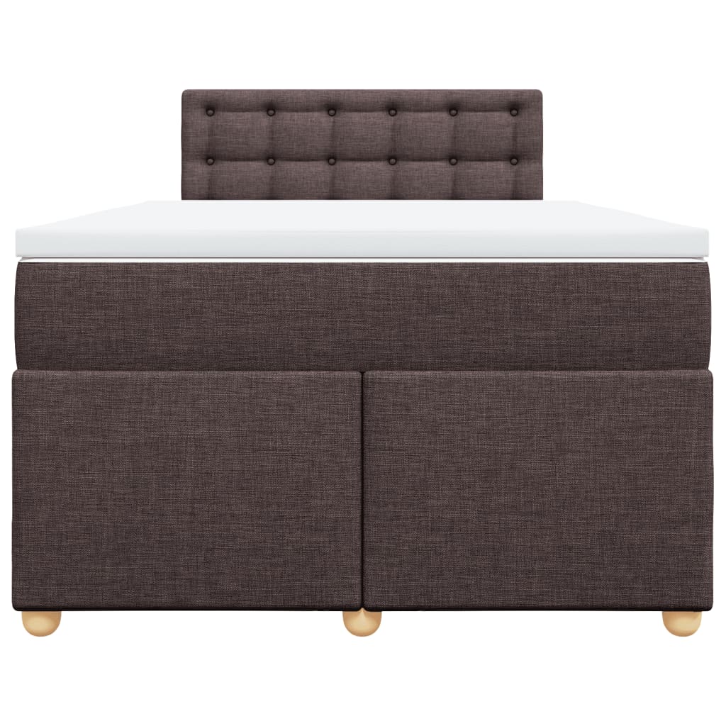 Giroletto a Molle con Materasso Marrone Scuro 120x200cm Tessuto