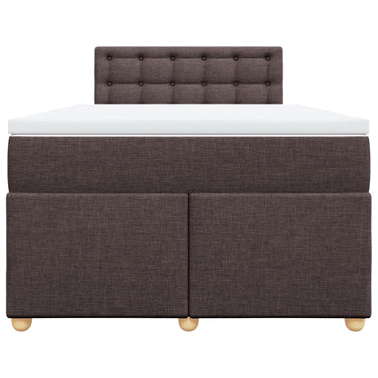 Giroletto a Molle con Materasso Marrone Scuro 120x200cm Tessuto