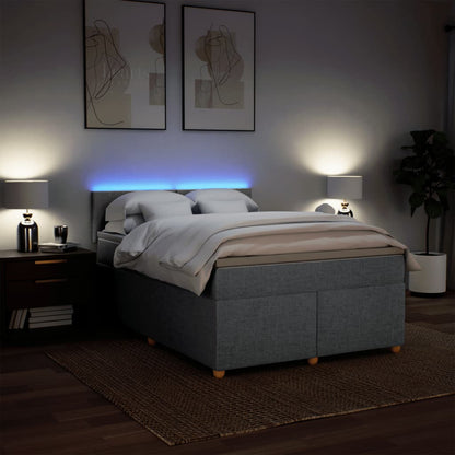 Giroletto a Molle con Materasso Grigio Chiaro 140x190cm Tessuto | homemem39