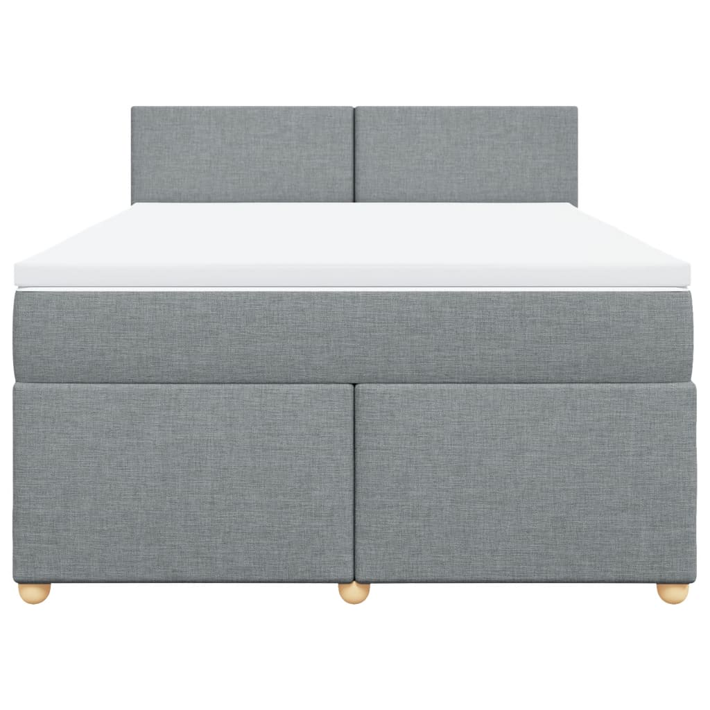 Giroletto a Molle con Materasso Grigio Chiaro 140x190cm Tessuto | homemem39