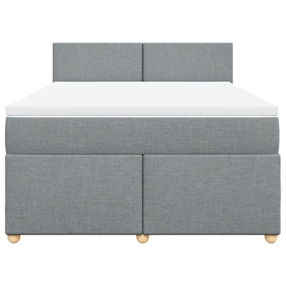 Giroletto a Molle con Materasso Grigio Chiaro 140x190cm Tessuto | homemem39