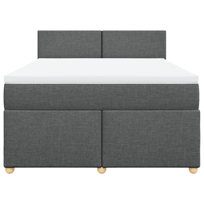 Giroletto a Molle con Materasso Grigio Scuro 140x190 cm Tessuto
