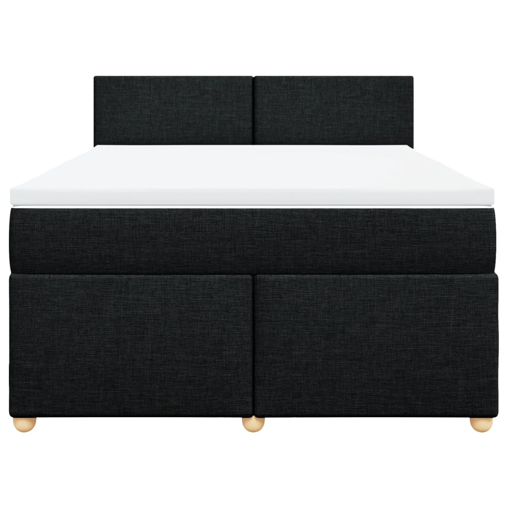 Giroletto a Molle con Materasso Nero 140x190 cm in Tessuto