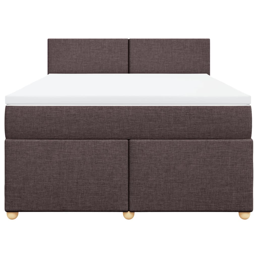 Giroletto a Molle con Materasso Marrone Scuro 140x190cm Tessuto