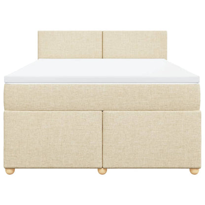 Giroletto a Molle con Materasso Crema 140x19 cm in Tessuto | homemem39