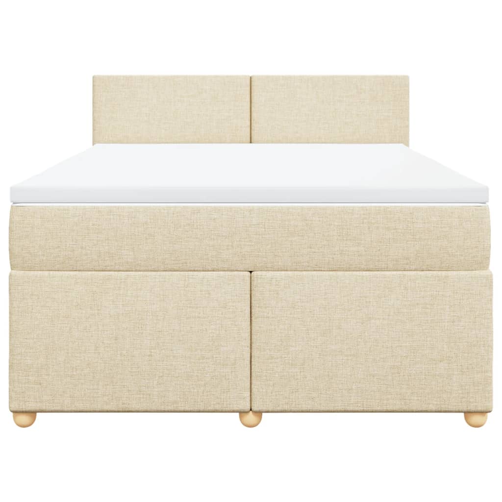Giroletto a Molle con Materasso Crema 140x19 cm in Tessuto