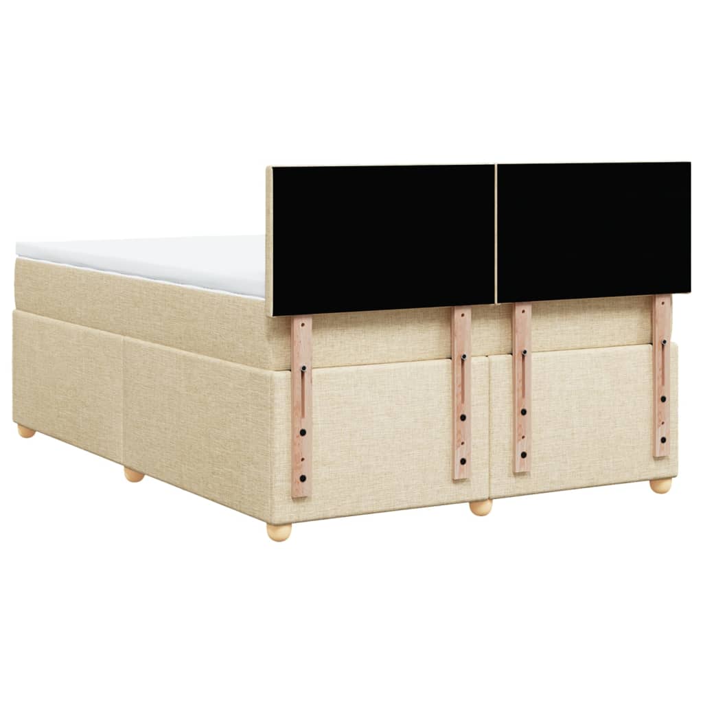 Giroletto a Molle con Materasso Crema 140x19 cm in Tessuto