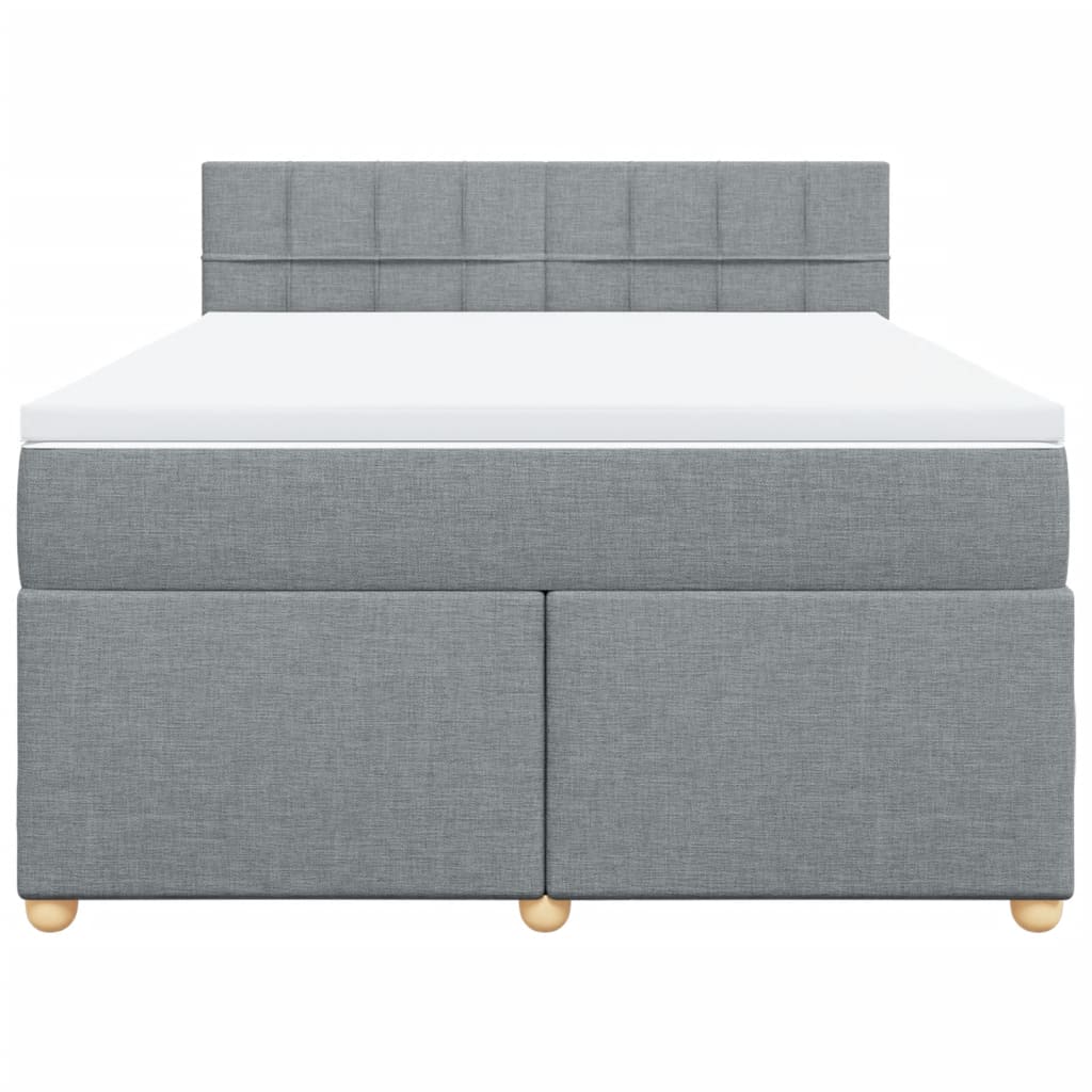 Giroletto a Molle con Materasso Grigio Chiaro 140x190cm Tessuto | homemem39