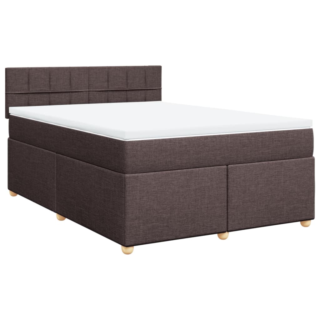 Giroletto a Molle con Materasso Marrone Scuro 140x190cm Tessuto | homemem39