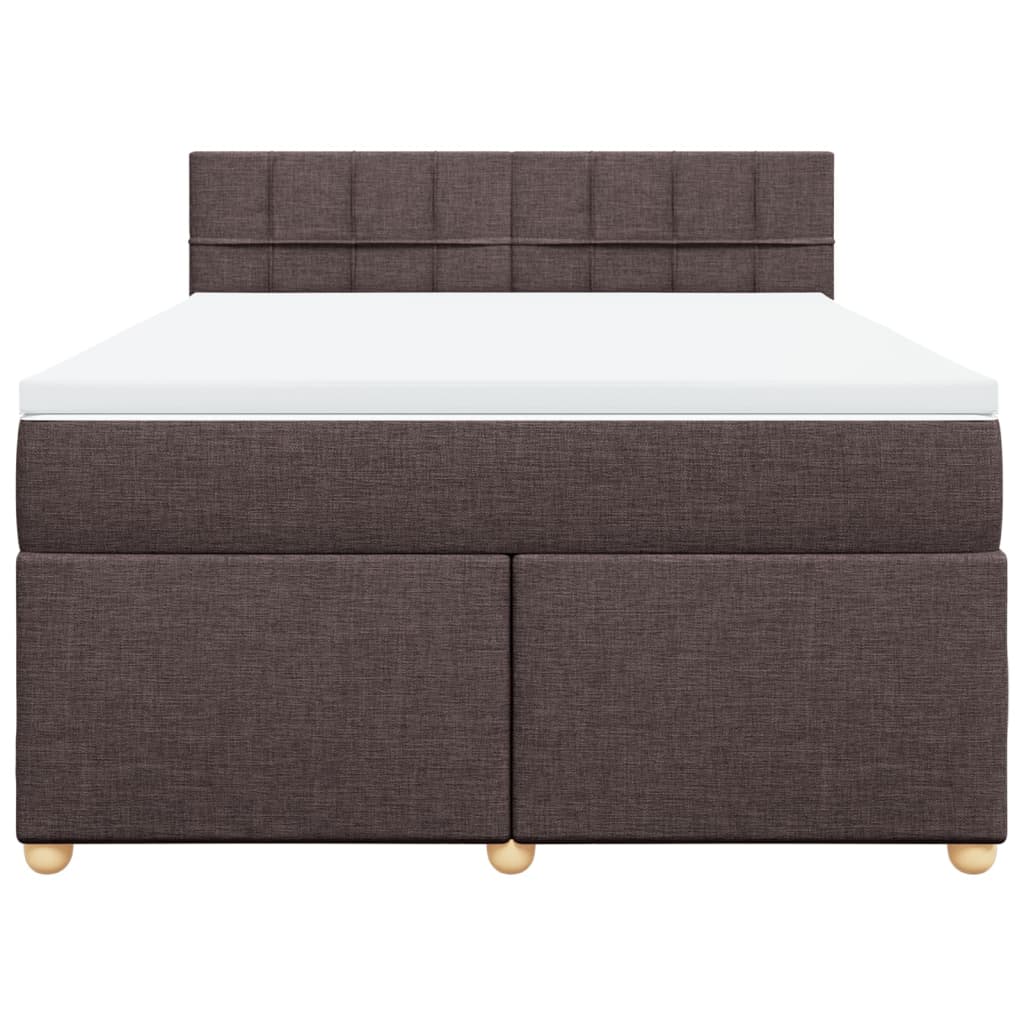 Giroletto a Molle con Materasso Marrone Scuro 140x190cm Tessuto | homemem39
