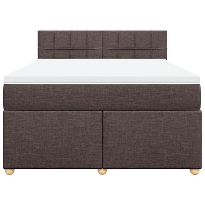 Giroletto a Molle con Materasso Marrone Scuro 140x190cm Tessuto | homemem39